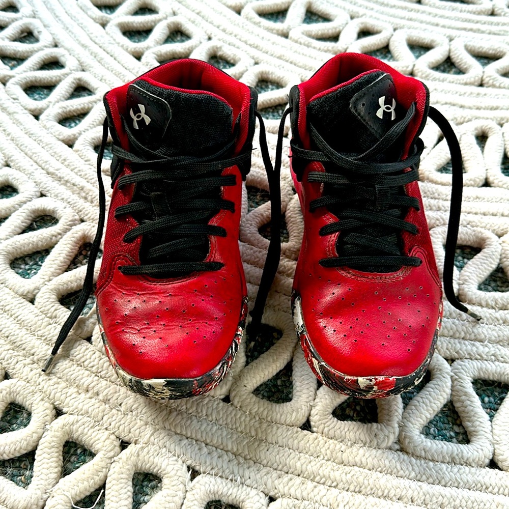 UA red basketball sneakers